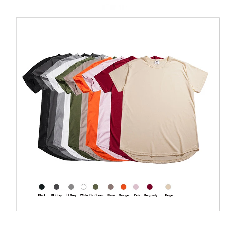 2018 OEM ODM Longline Scoop Bottom T Shirt Men