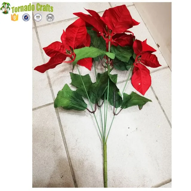 Artificial Poinsettia Flowers Artificial Large Poinsettia Bush Red