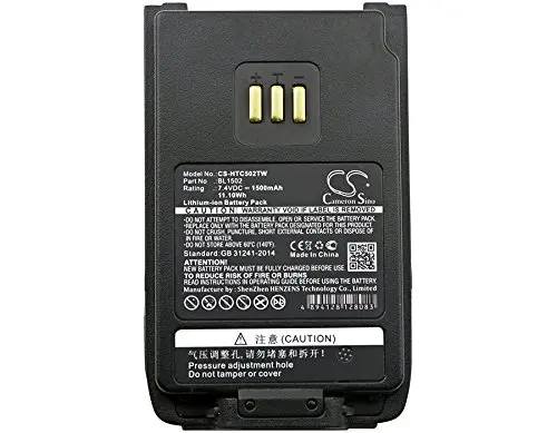 High Capacity Cameron Sino 1500mAh Li-ion Replacement Battery for HYT PD502, PD602, PD500, PD600, fits HYT BL1502