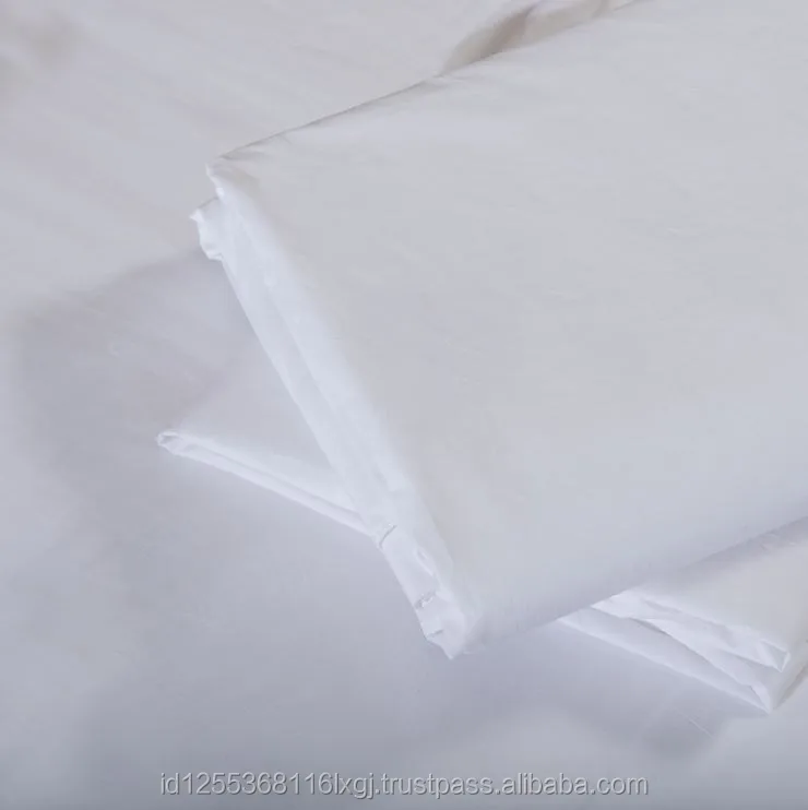 Wholesale Promo Plain White 100 Soft Cotton Fitted Sheet Queen Size