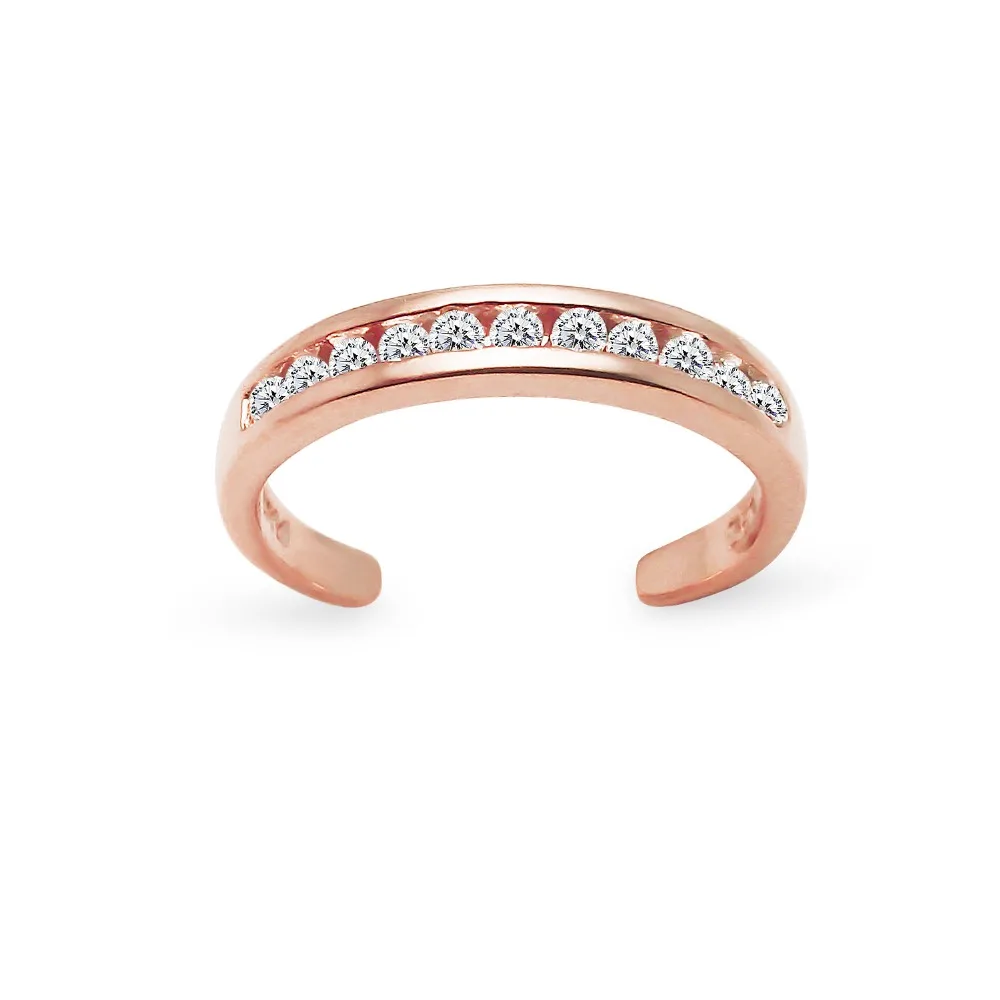 
Rose Gold Flashed Sterling Silver Cubic Zirconia Toe Ring 