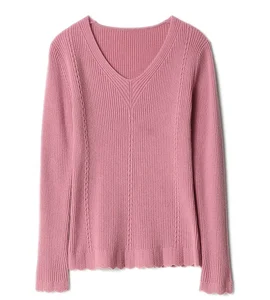 Fashion new style v-neck custom women knitwear sweater Fashion new style v-neck custom women knitwear sweater