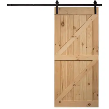 Flat Track Sliding Solid Wood Barn Door With Accessories Buy Flat