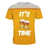 Creative new beer bubble digital printing tops tee 100 polyester sublimation t shirt