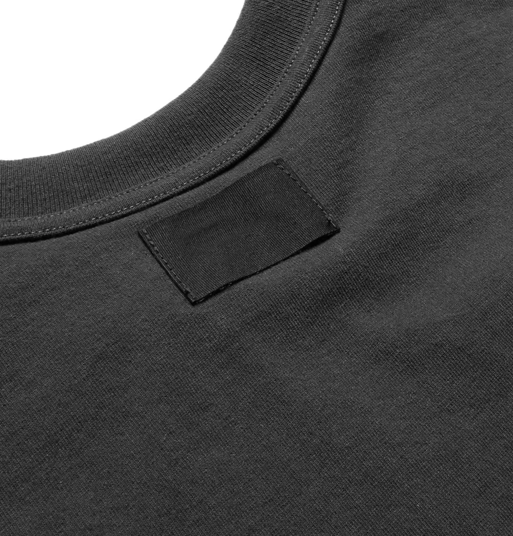 Oversized Cotton Jersey T-shirt Charcoal Ribbed Crew Neck 100% Cotton ...