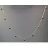 Natural Lapis louise faceted gemstone beads wholesale Jewelry 925 sterling silver chain necklace supplier