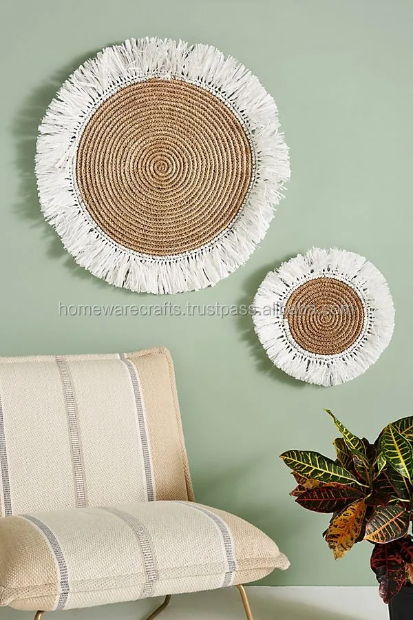 Wall Decor Seagrass Disc For Sale / Woven Seagrass Wall Plate