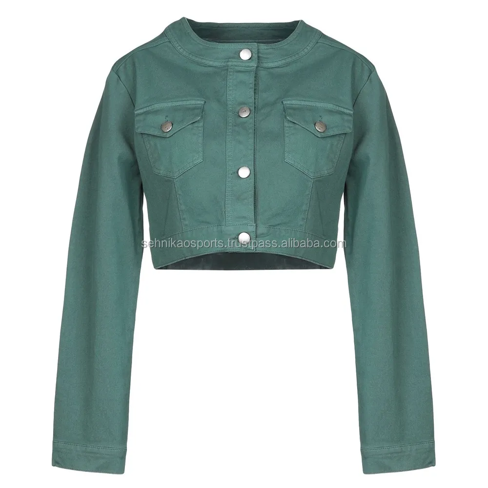 ladies green denim jacket