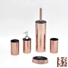 5pcs Round Shape Plumeria Design Bathroom Accessories