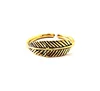 Light Weight Leaf Ring Nickle Free Brass Leaf Ring Adjustable Leaf Brass Ring