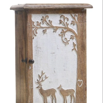 Rustic Wooden Key Holder Box Storage Deer Tree Pattern Buy Key