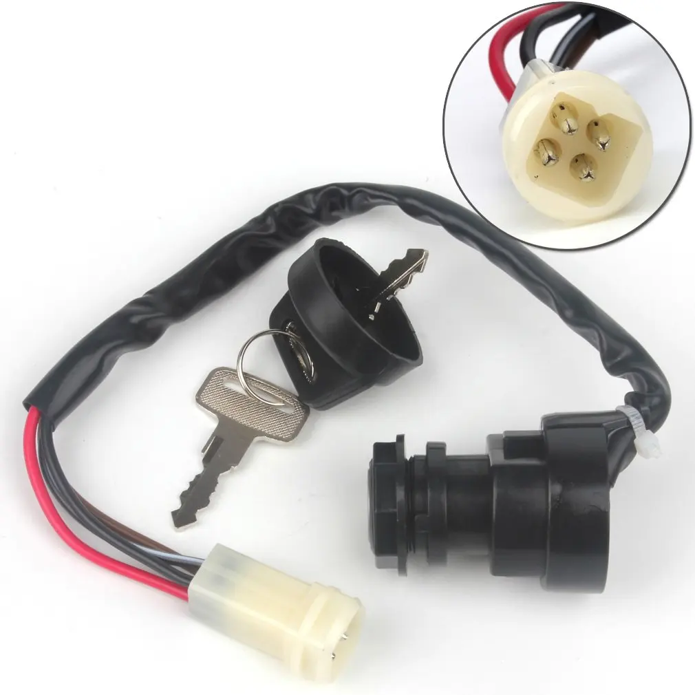 Wingsmoto Ignition Key Switch for Yamaha Wolverine 350 Big Bear Warrior 350 YFM350 1996 1997 1998 1999 2000 2001 YFA125 YFM100 YFM80 YFM225 ATV Quad