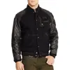 KVJ23 all black wool with 100% polyester lining canada custom varsity jacket