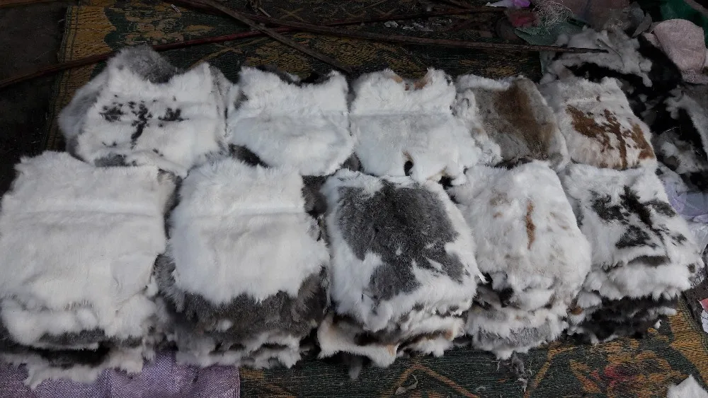 Rabbit Skin Natural Colors Rabbit Pelt Soft Skin For Garments