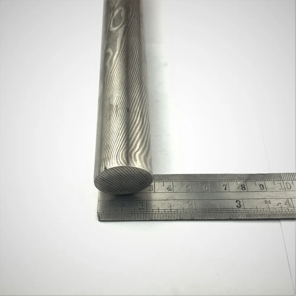 custom handmade stainless damascus steel rods ( 10,5" x 1,2 " )