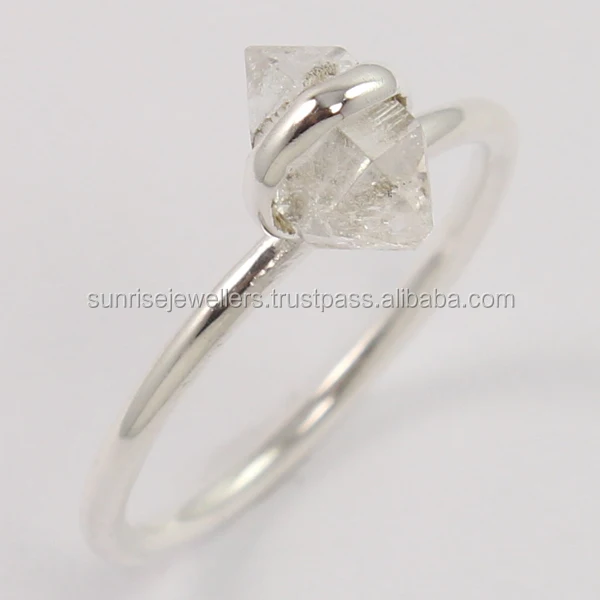 925 Sterling Silver Engagement Natural HERKIMER DIAMOND Ring, Indian Jewelry Manufacturer, Online Silver Jewelry