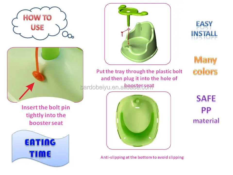 OEM fashionable portable baby plastic booster seat