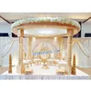 Indian Marriage Wooden Look Fiber Mandap, Wedding Stage Design Ideas, Marriage Mandap Decoration