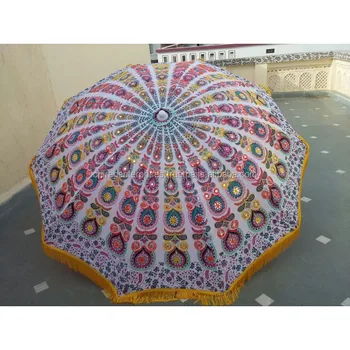 Exotic Sweet Garden Umbrellas In Tribal Embroideries From India Garden Umbrellas In Tribal Embroideries