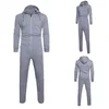 Jumpsuit Men's Pajamas Jogger Jogging Suit Tracksuit Overalls One Piece Sleep Overalls Long Sleeve Pajama Hooded Gray