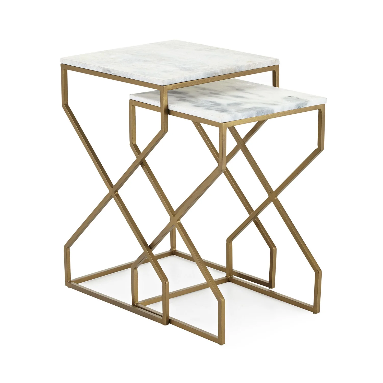 Metal Nesting End Tables With Marble Top For Living Room Furniture Buy Nested Table