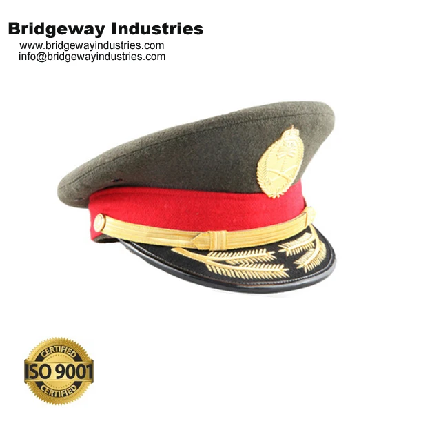 black military peaked cap