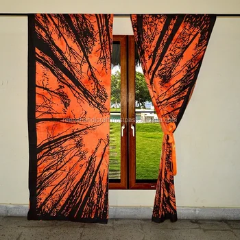 Indian Forest Mandala Cotton Window Door Cover Curtain View Indian Forest Mandala Cotton Window Door Cover Curtain