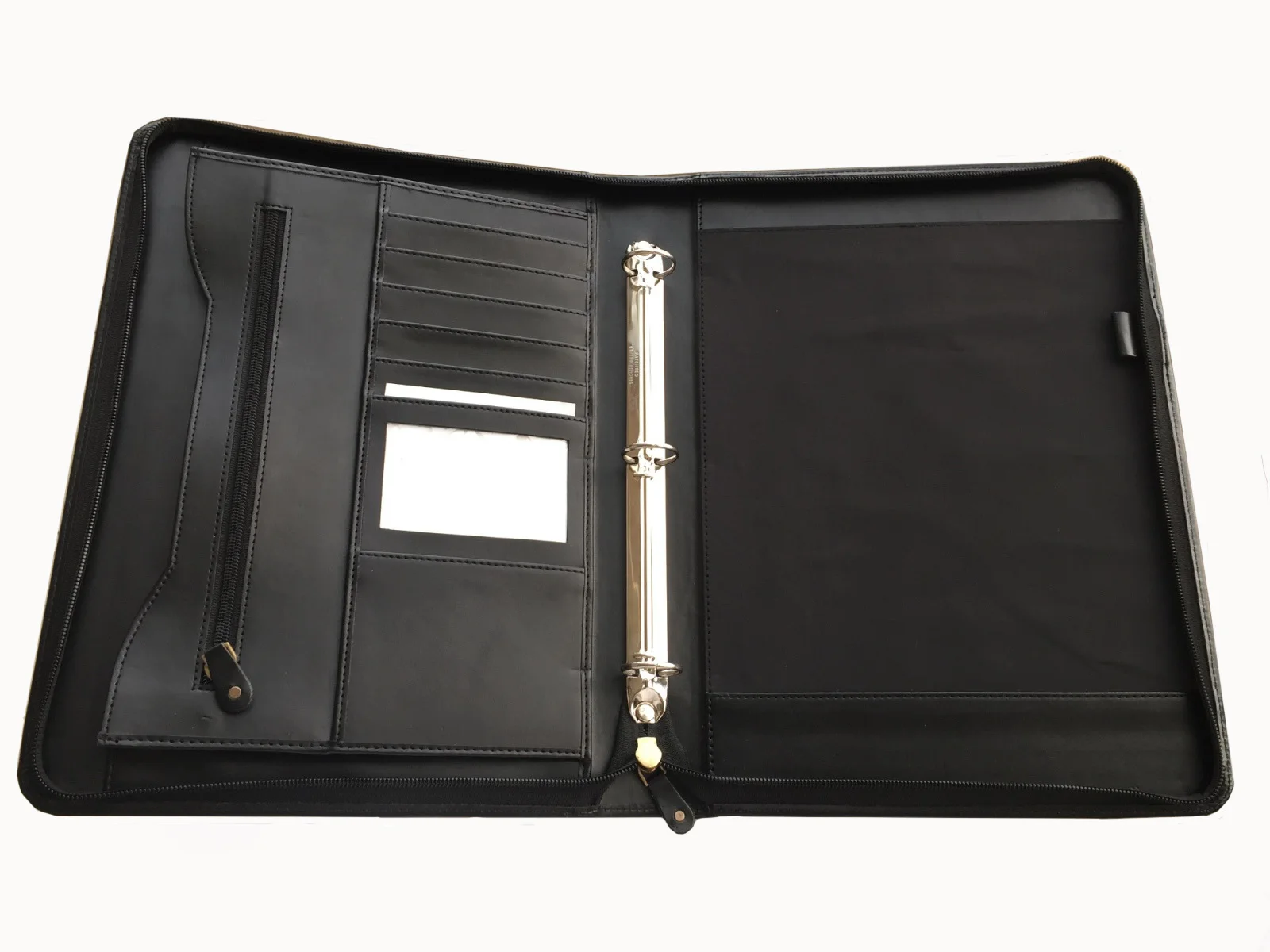 Soft Cowhide Leather 6 Ring Binder / A5 Size Black Ring Binder/small 6