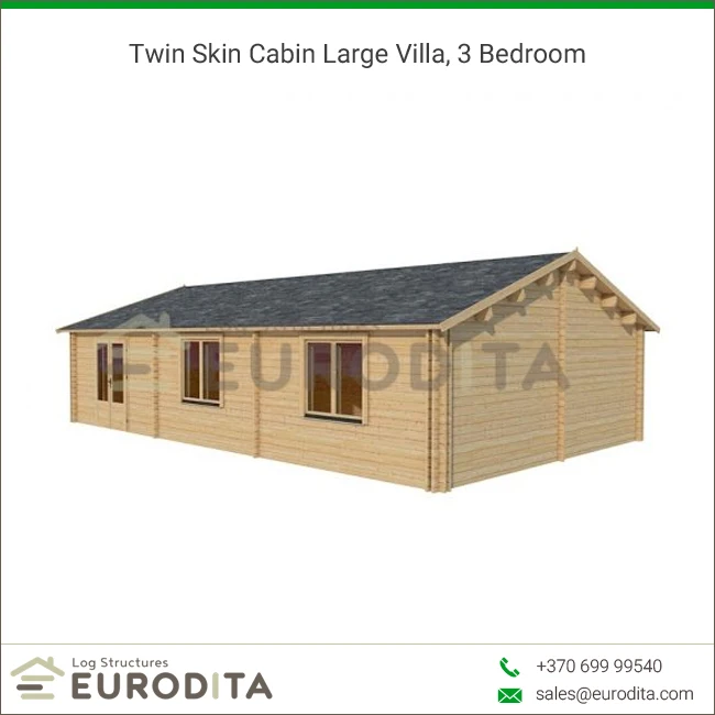 Luxury Prefab House 3 Bedroom Twin Skin Cabin Large Villa View Log Cabin Eurodita Product Details From Uab Eurodita On Alibaba Com