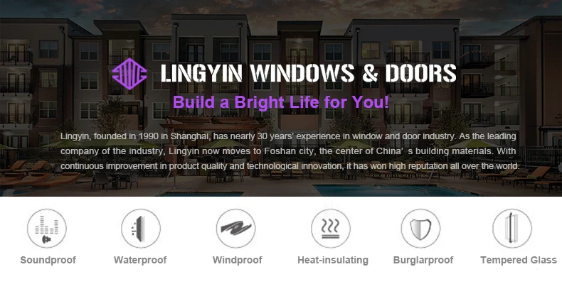 Luxury UPVC Sliding Windows with Built-in Blinds Foshan Factory
