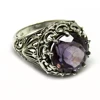 Delicate Round Shape Purple Amethyst 925 Sterling Silver Ring, Designer Silver Jewelry, 925 Wholesale Silver Jewelry
