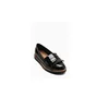 Low price student black to school leather girls children shoes