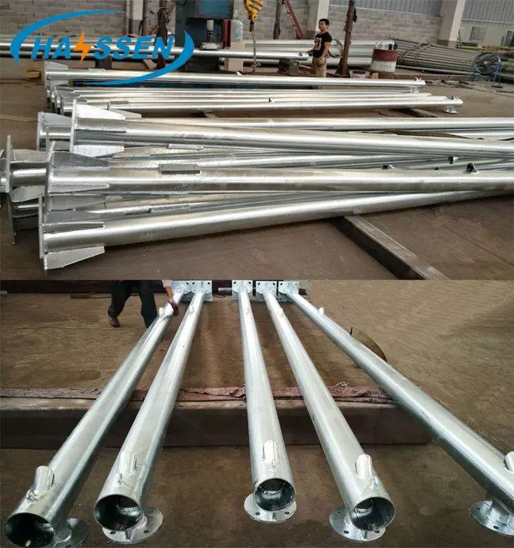 Double Arms Galvanized Tapered Cctv Steel Pole - Buy Cctv Steel Pole ...