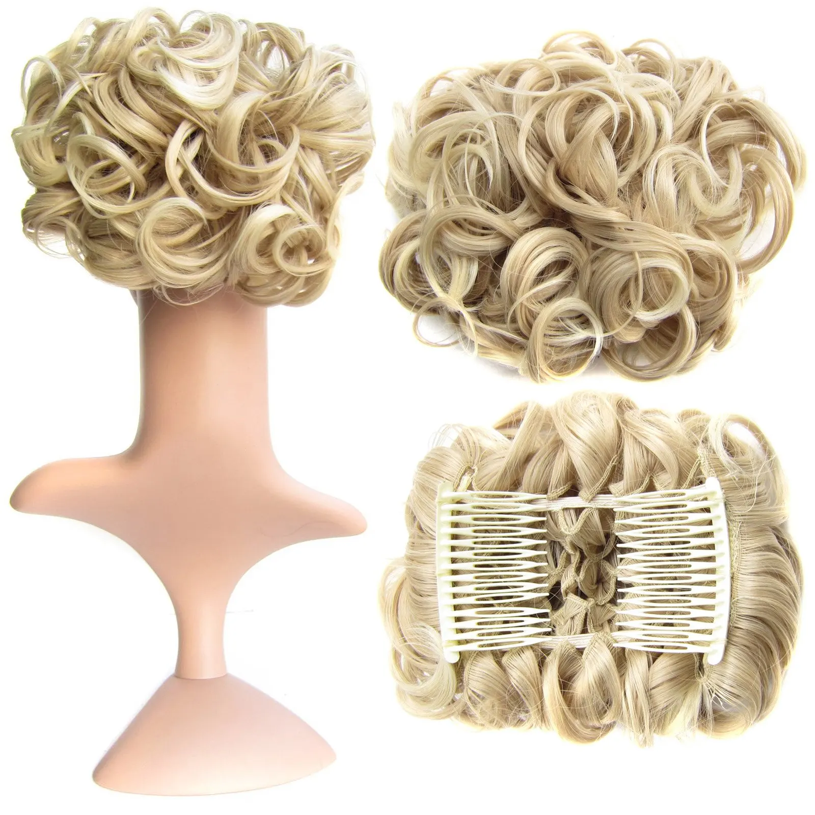 Buy Feshfen Short Messy Curly Hair Bun Piece Up Do Drawstring