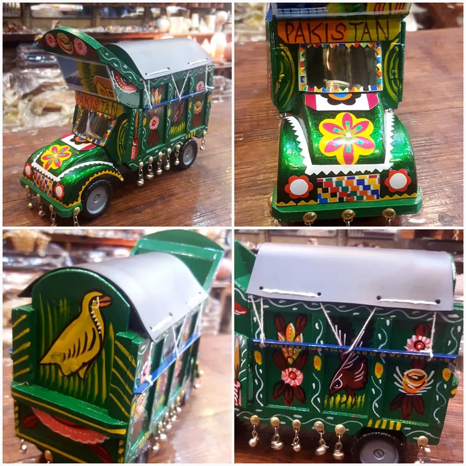 Wooden Truck Model Miniature Wooden Pakistani Truck Showpiece Home