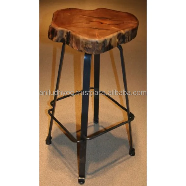 Natural Wood Top Bar Stool Live Edge Timber Natural Wood Top Bar Stool Live Edge Timber