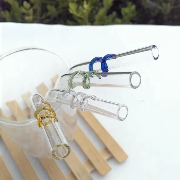 Reusable Glass Drinking Straws With Custom Logo Decal Buy Reusable