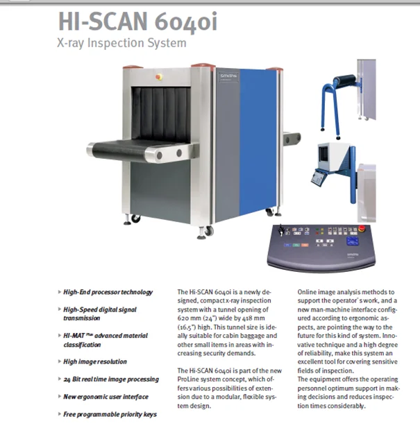 Hiscan 6040i Xray System 17 Crt Monitor Buy Hiscan 6040i Xray