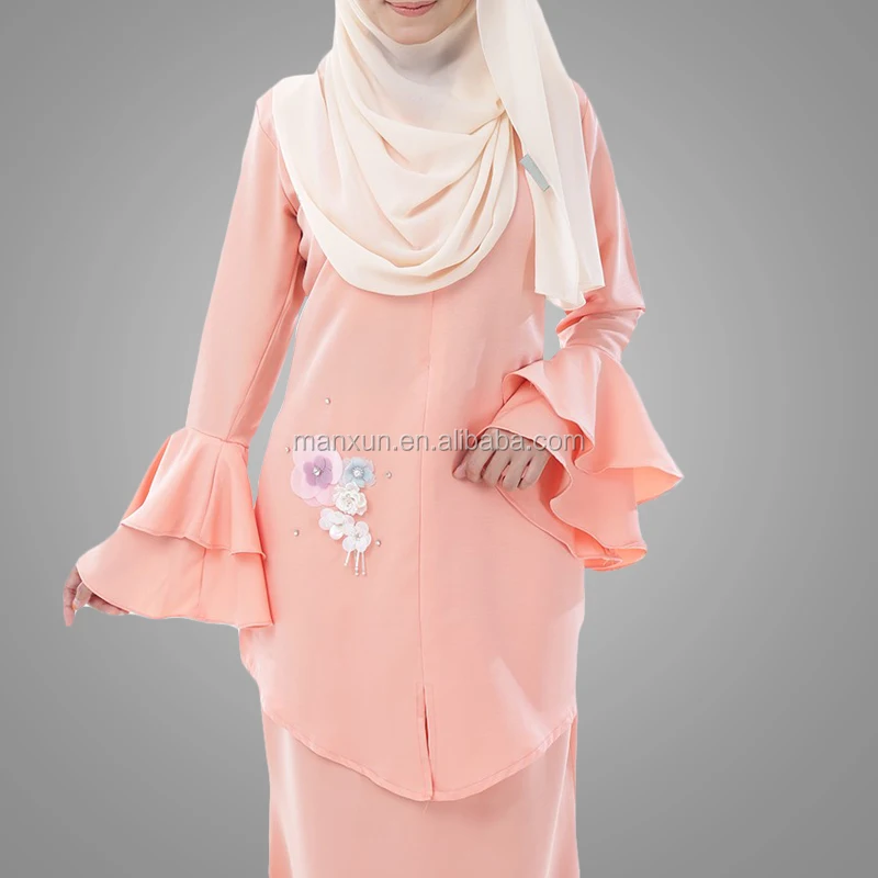  Malaysia  Women Beaded Peach Baju  Kebaya  Modern Baju  Kurung  