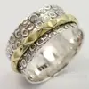 2mm, 9mm Wide Band Spinner Ring Choose All Sizes 925 Solid Sterling Silver & Brass