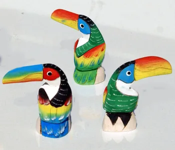 tropical bird figurines