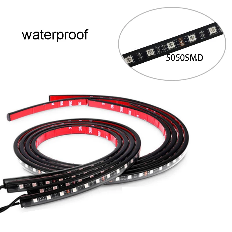 New Remote RGB 18 Colors Control SMD 5050 *4 pcs Car lighting under LED foot atmosphere Ambient Floor light
