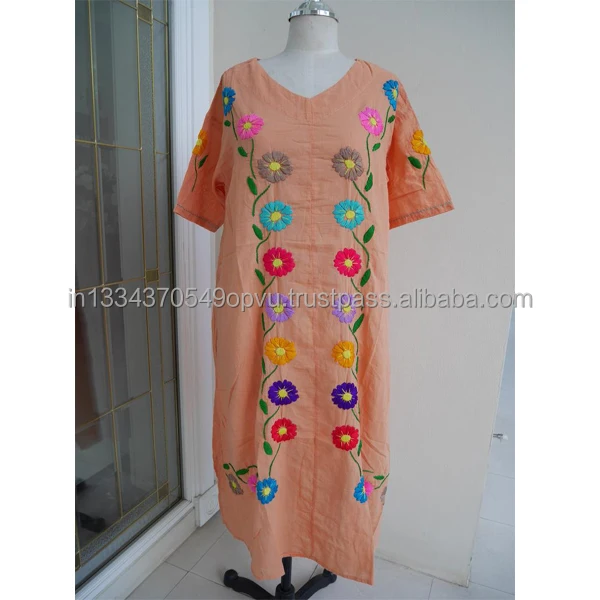 Hand Embroidery Mexican Style Beach Wedding Dress Summer Resort