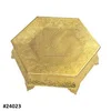 Hexagonal Golden Aluminum Cake Stand