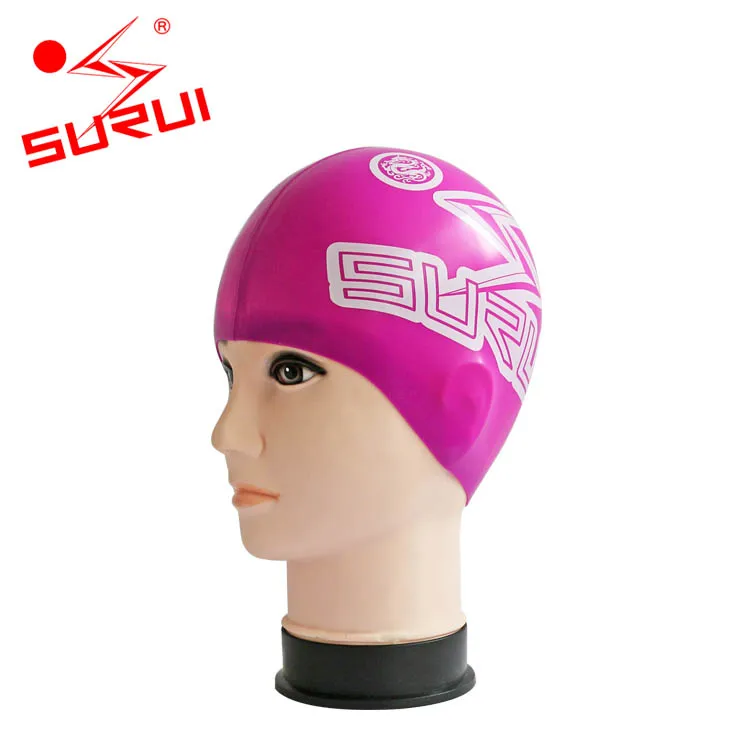 Cover Ears 100% Silicone Inexpensive Waterproof Colorful Swim Cap For Unisex Adult