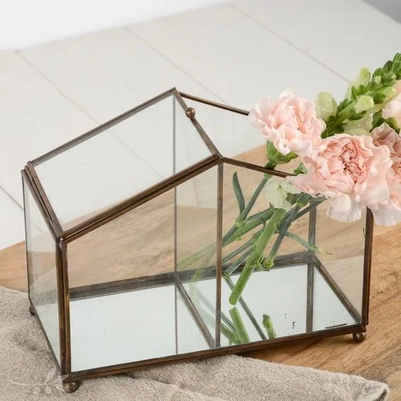 Wholesale Plants Brass Terrarium Classic Design Plant Holder Glass