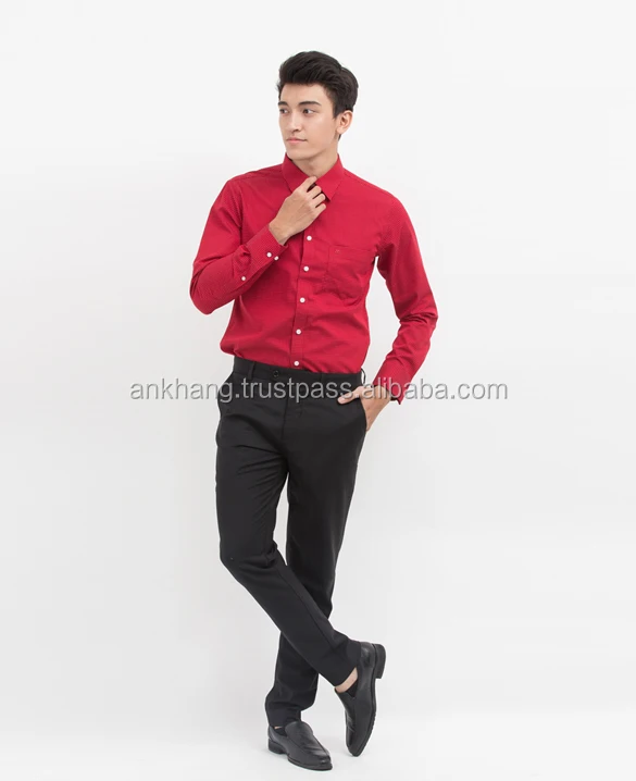 red casual attire for men