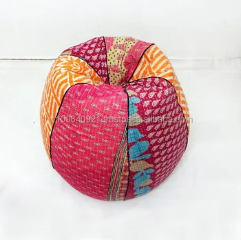 Handmade Cotton Slipcover And Insert Kids Bean Bag Chair Home Decor Round Bohemian Decorative Embroidered Ottoman Pouf Alib108 Kid