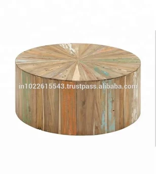 Reclaimed Wood Round Coffee Table Reclaimed Wood Round Coffee Table