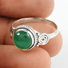 Lovable green onyx gemstone finger ring handmade 925 sterling solid silver jewelry rings manufacturer